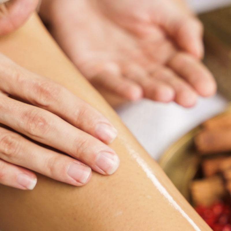 Apply on palms & rub together to heat activate herbs.